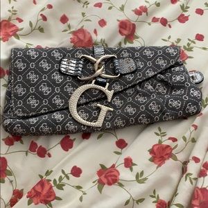 Guess gray and silver clutch